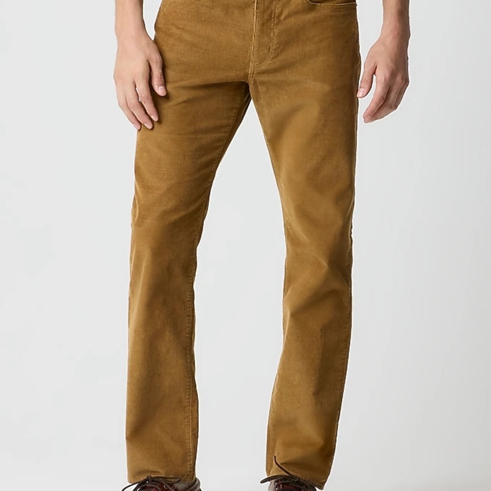 Men's J.Crew Khaki Oak 33x30 Corduroy Straight Leg Pants